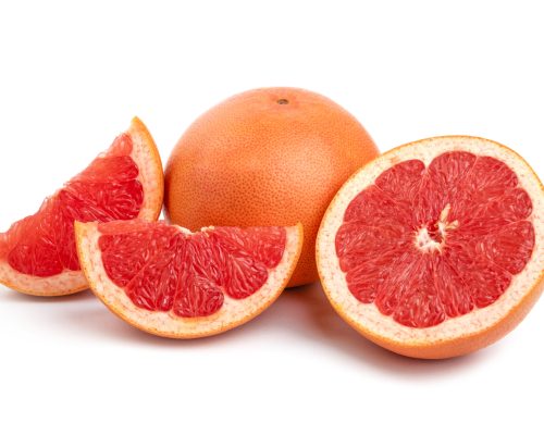 Organic Grapefruit isolated on white background whole or sliced. High quality photo